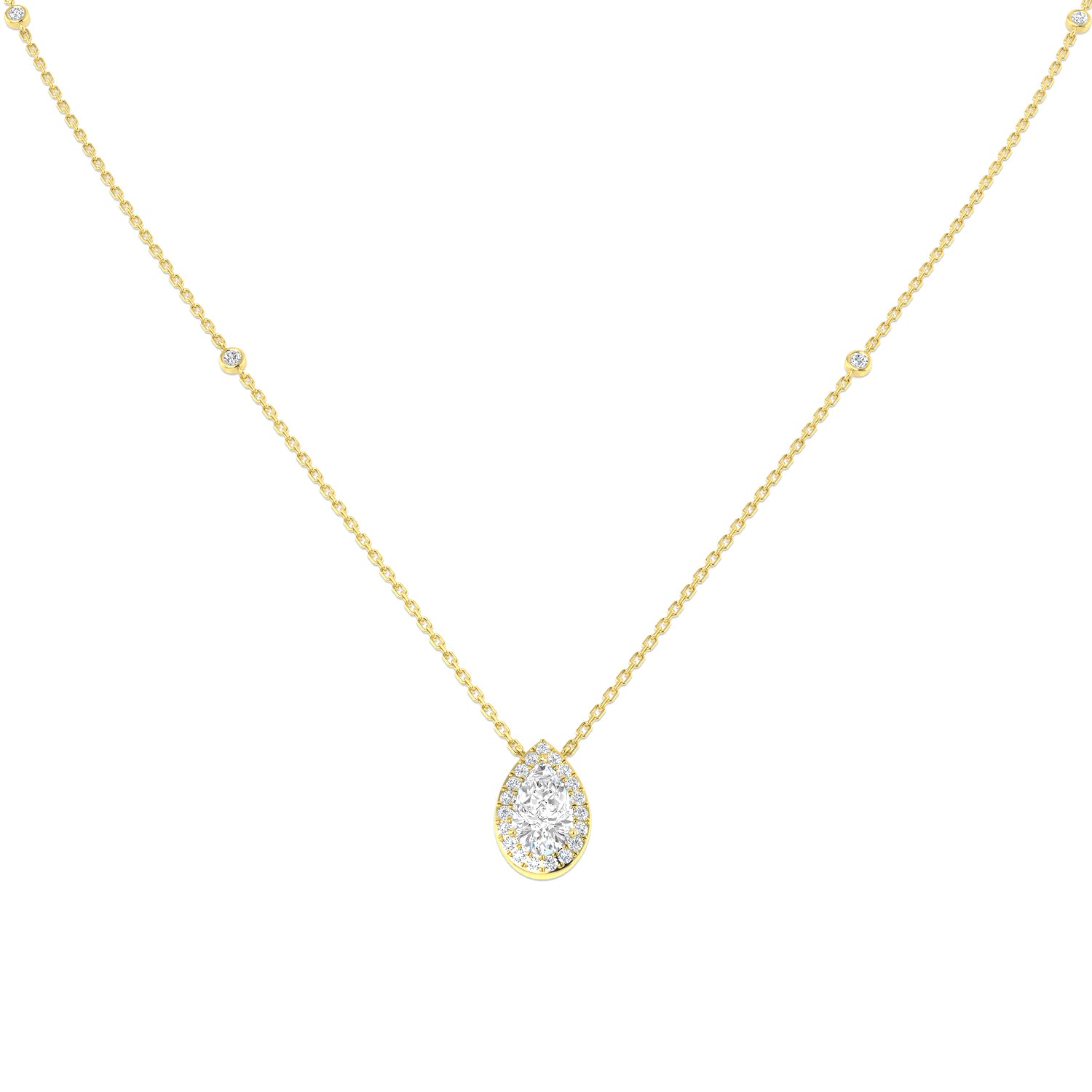 9ct Yellow Gold 1.37ct E VS2 Laboratory Grown CVD Necklace