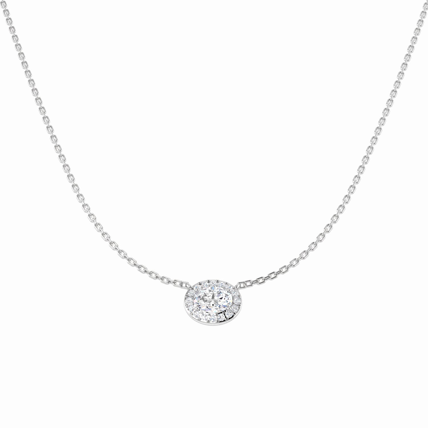 9ct White Gold 0.63ct Laboratory Grown CVD Necklace