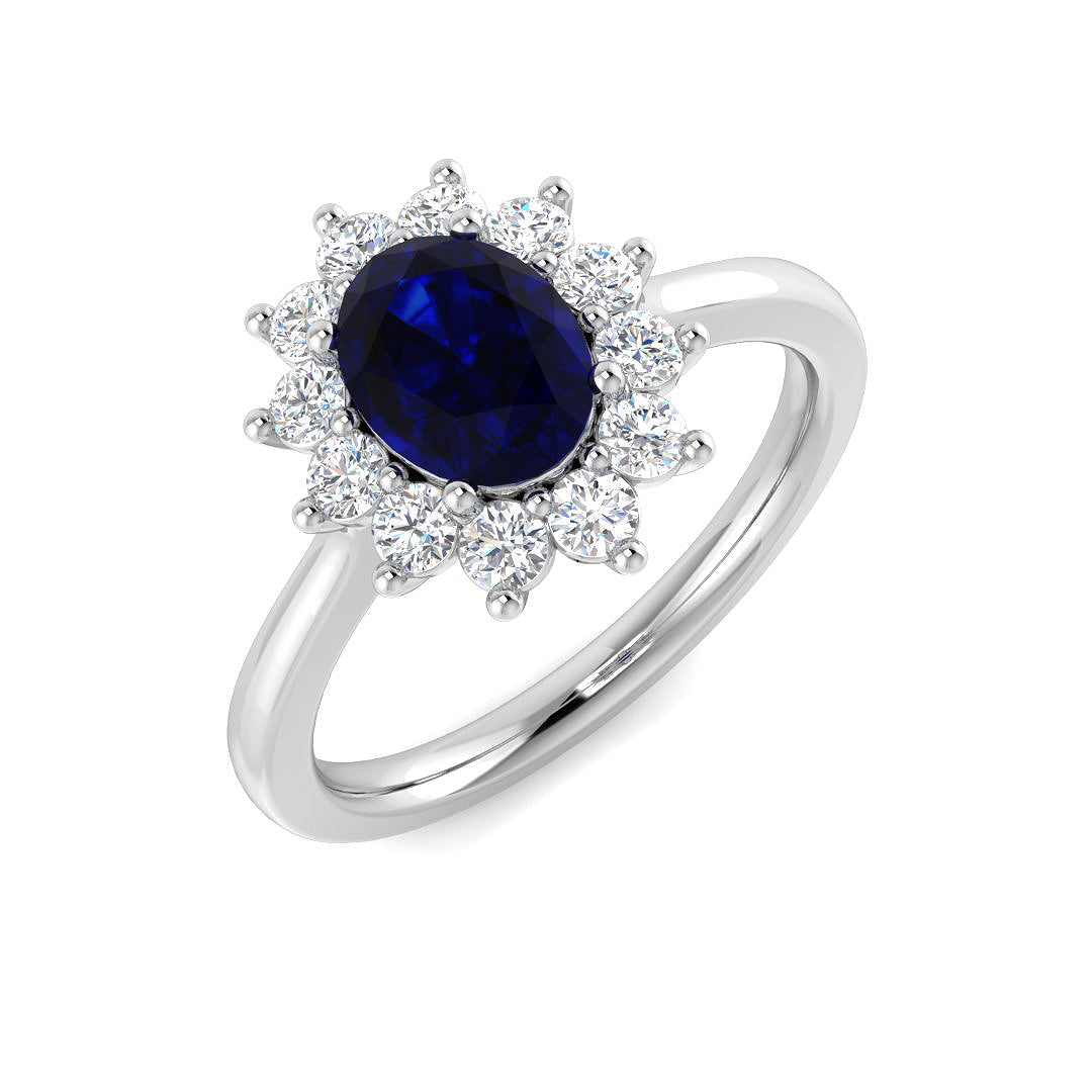 18ct White Gold 1.37ct Blue Sapphire Ring