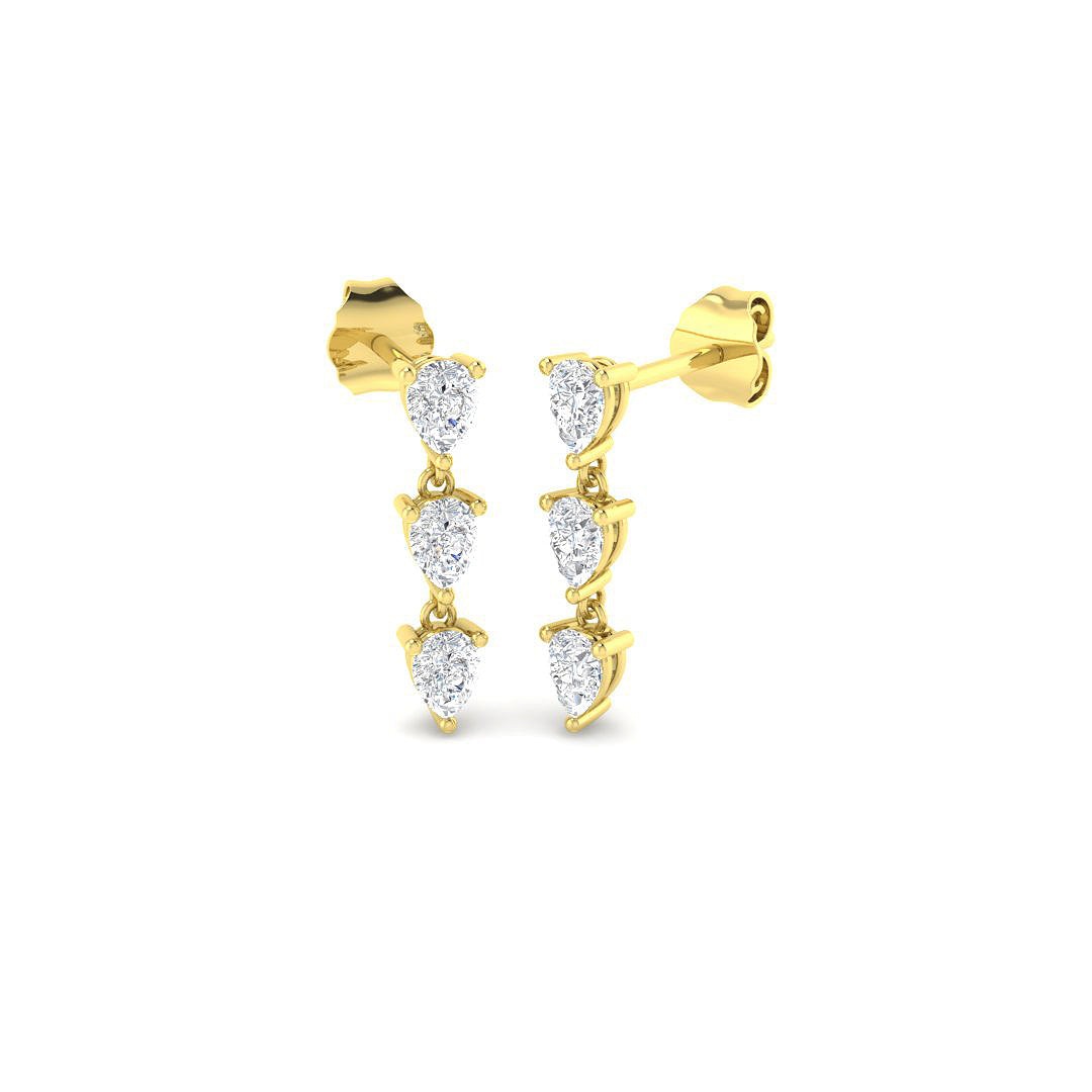 9ct Yellow Gold 0.71ct Laboratory Grown CVD Earrings