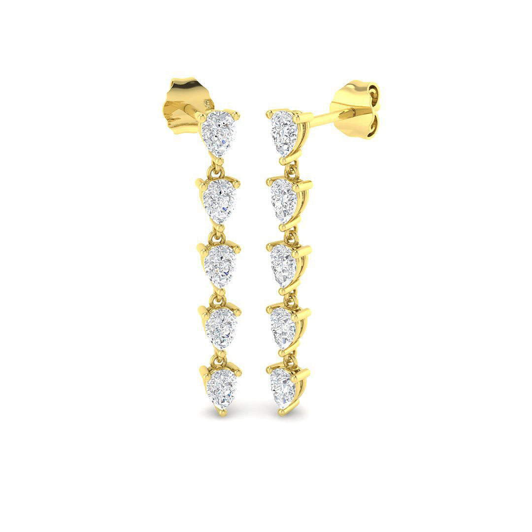9ct Yellow Gold 1.35ct Laboratory Grown CVD Earrings