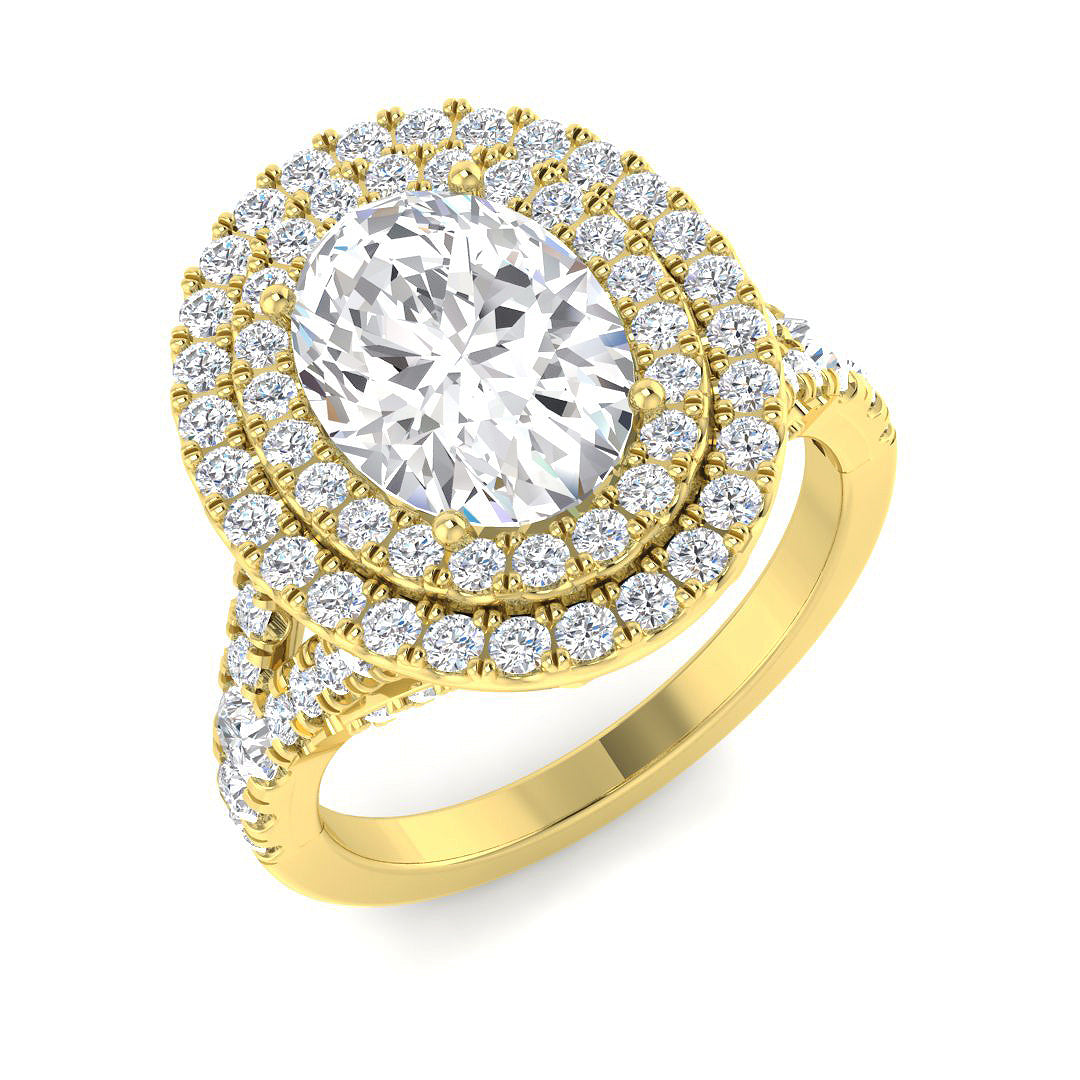 18ct Yellow Gold 3.28ct E VS2 Laboratory Grown CVD Ring