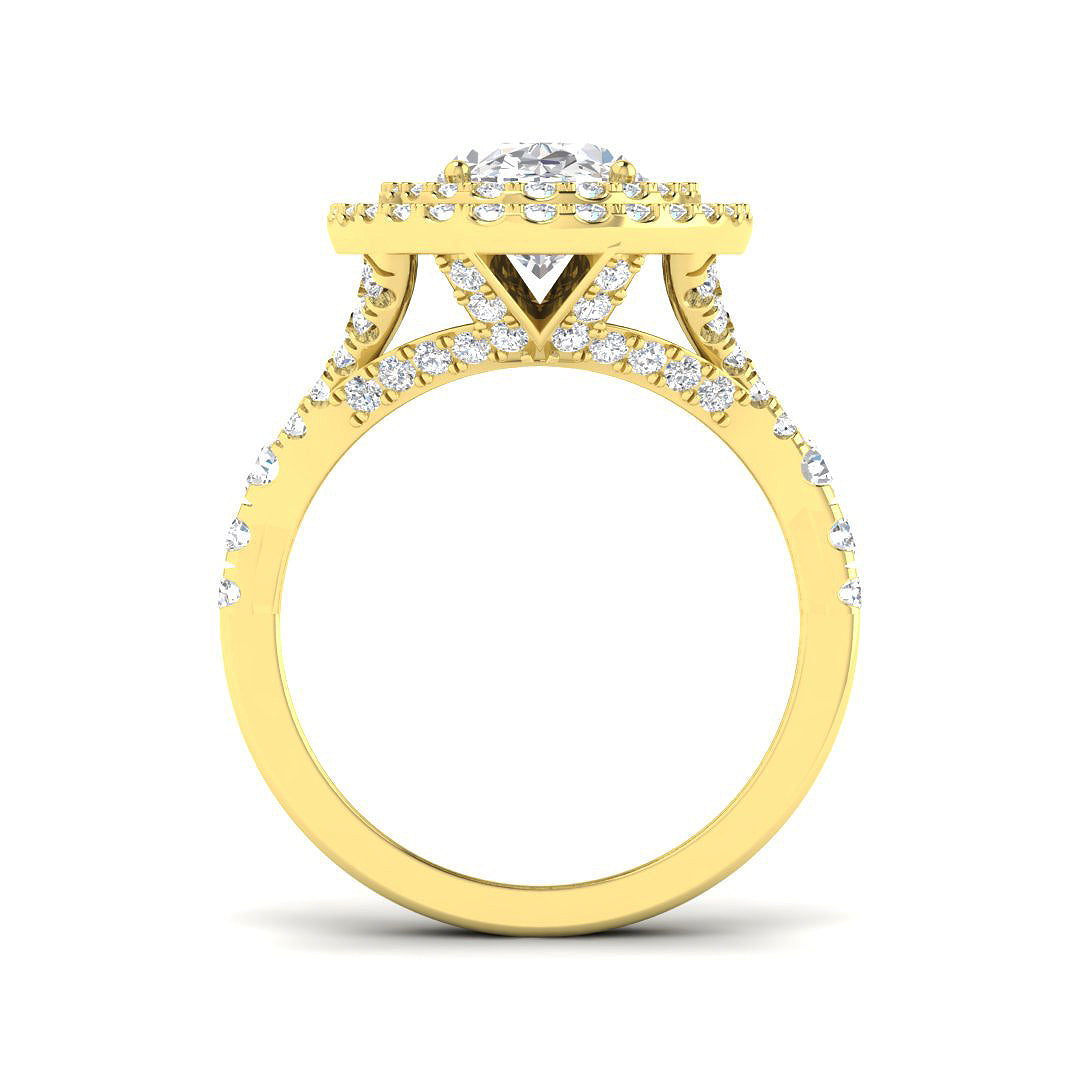 18ct Yellow Gold 3.28ct E VS2 Laboratory Grown CVD Ring