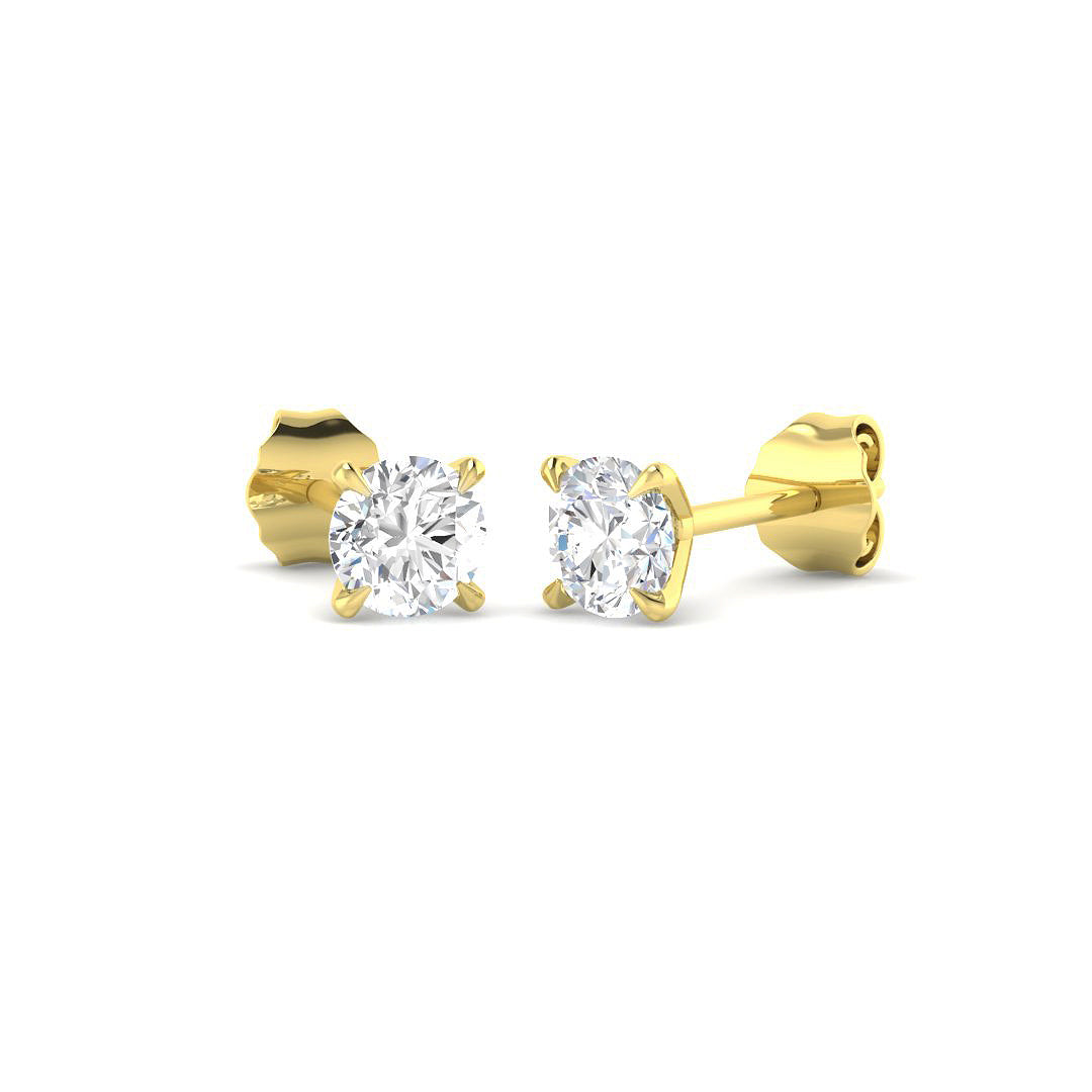 9ct Yellow Gold 0.81ct Laboratory Grown CVD Earrings