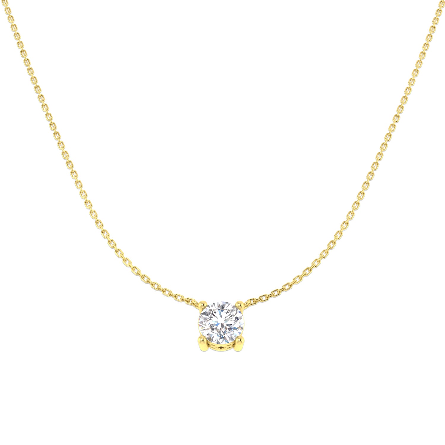 9ct Yellow Gold 1.50ct D VS2 Laboratory Grown CVD Necklace