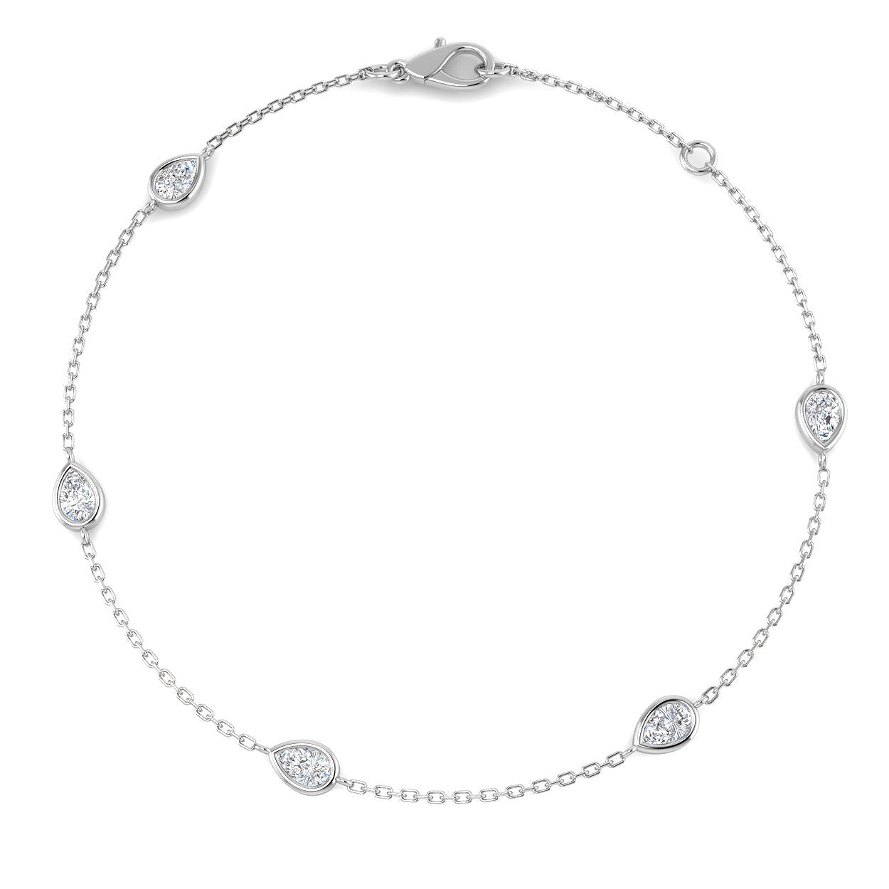 9ct White Gold 0.56ct Laboratory Grown CVD Bracelet