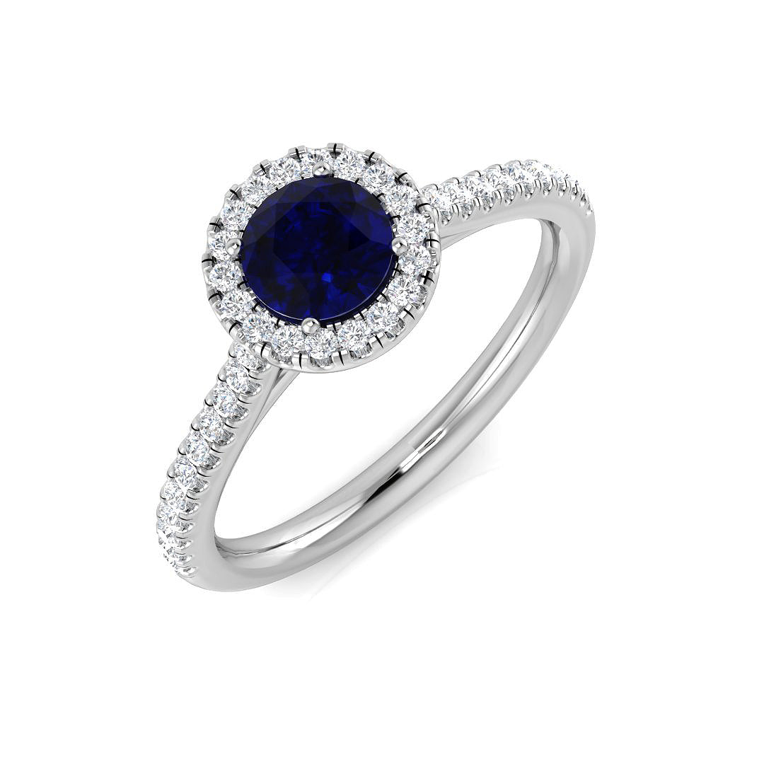Platinum 0.86ct Blue Sapphire Ring