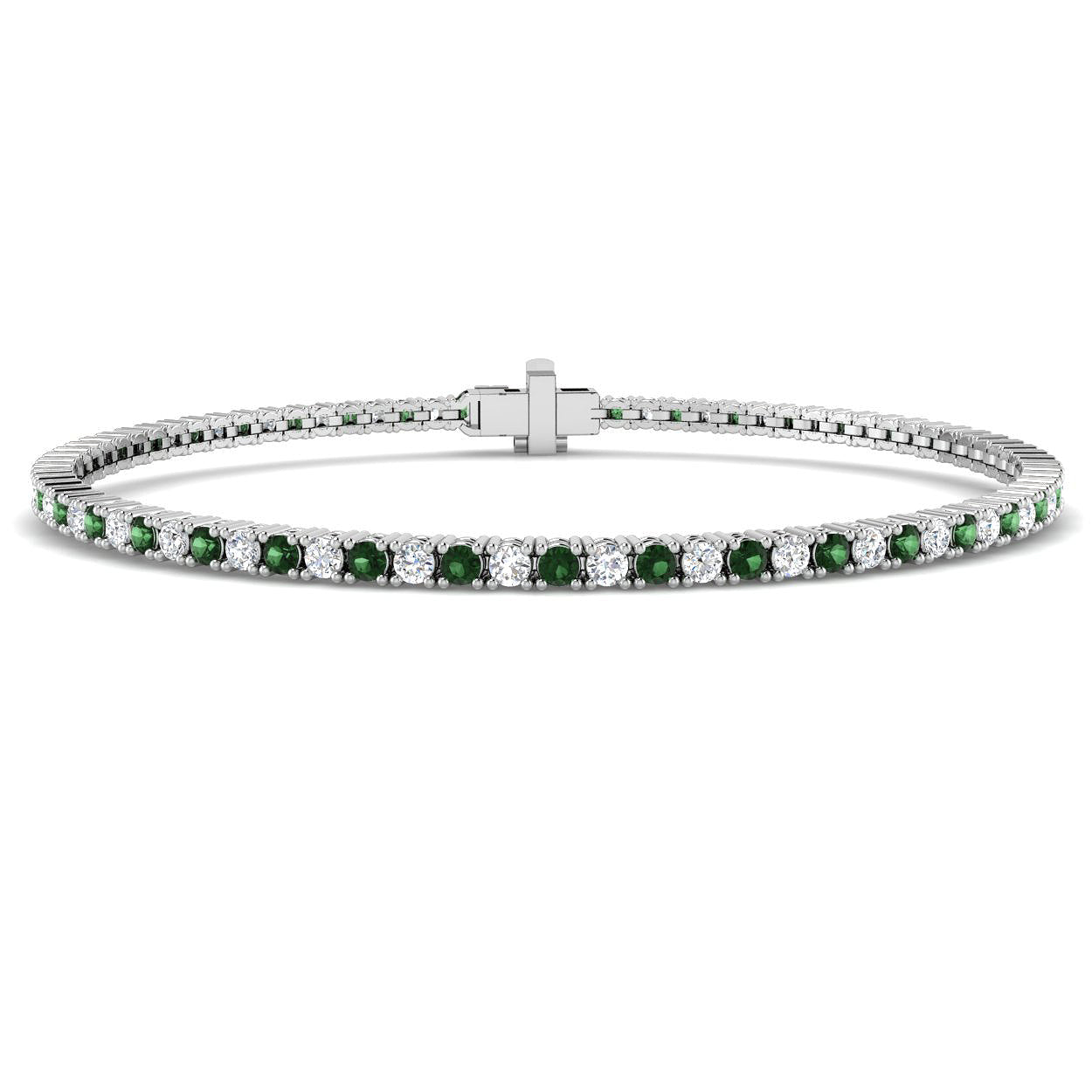 18ct White Gold 2.42ct Tsavorite Bracelet