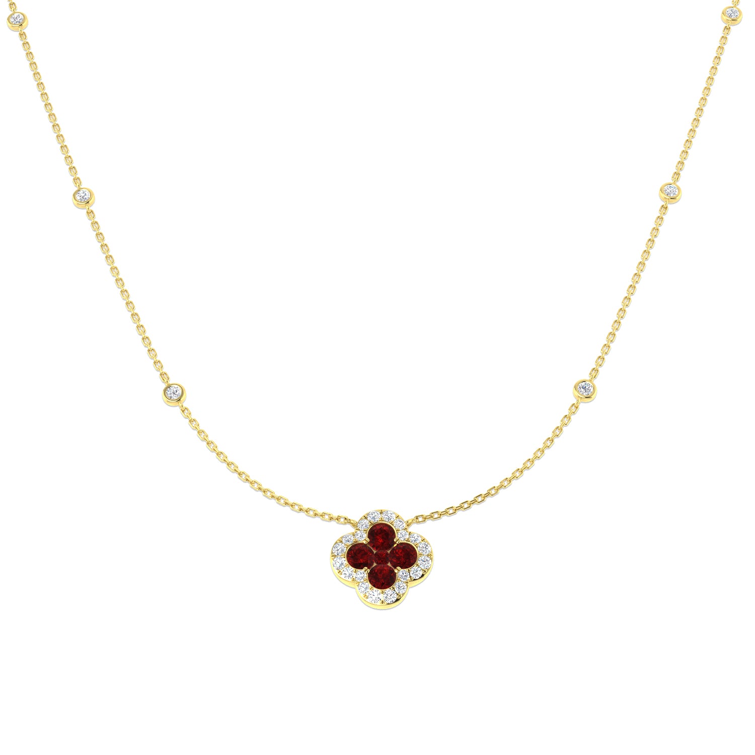 18ct Yellow Gold 1.83ct Ruby Necklace