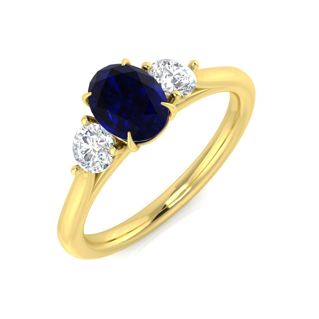 18ct Two-Tone Gold 1.48ct Blue Sapphire Ring