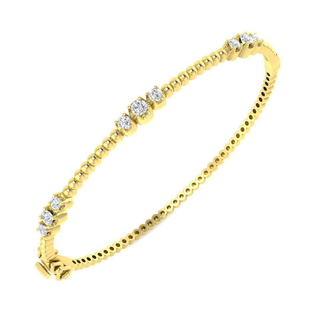 9ct Yellow Gold 0.74ct Laboratory Grown CVD Bangle