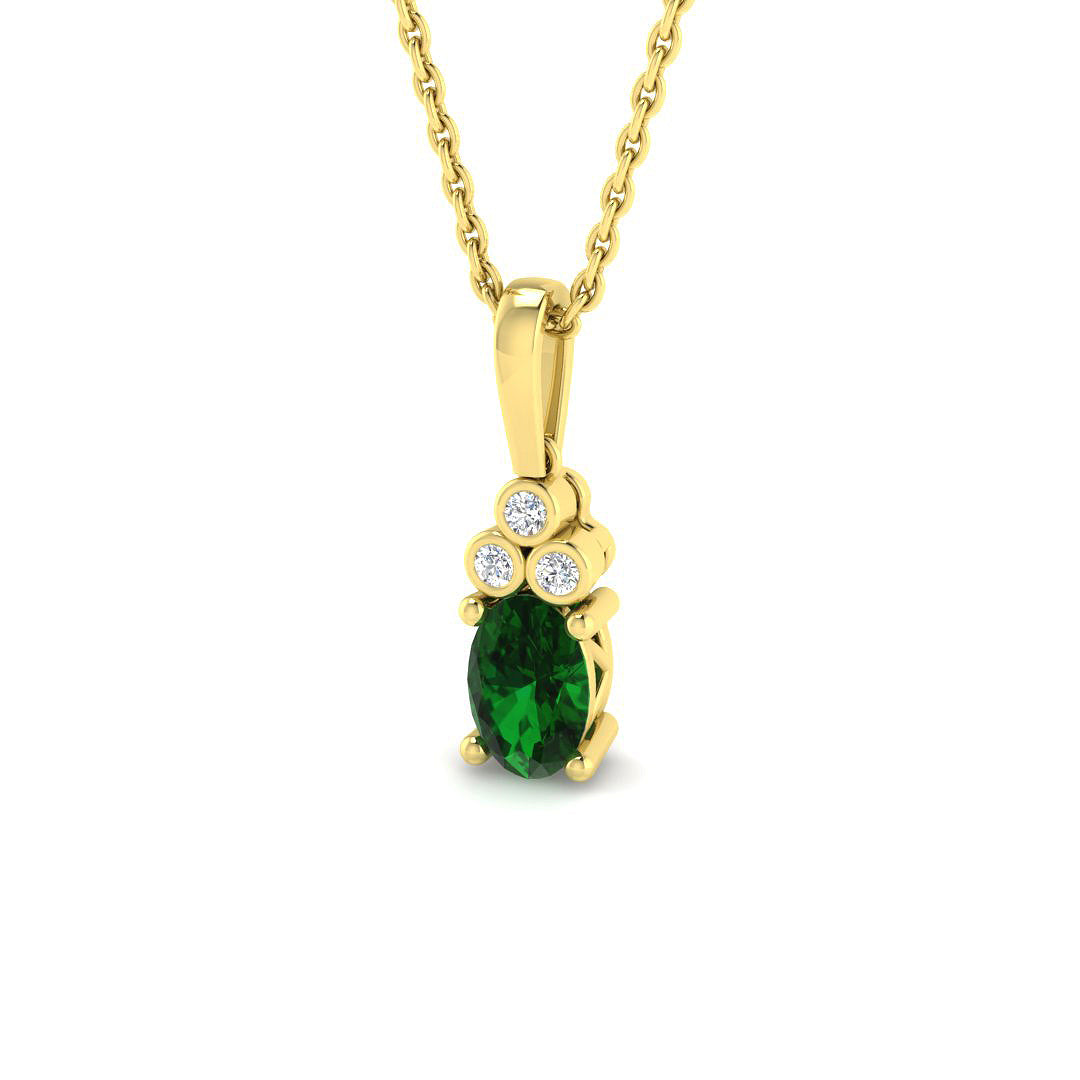9ct Yellow Gold 0.50ct Emerald Pendant