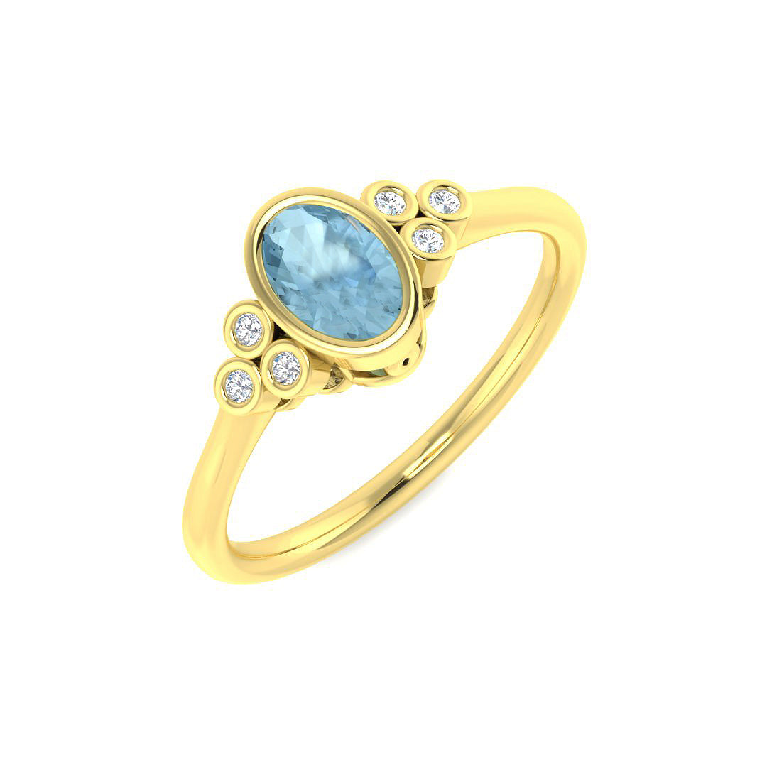 9ct Yellow Gold 0.46ct Aquamarine Ring