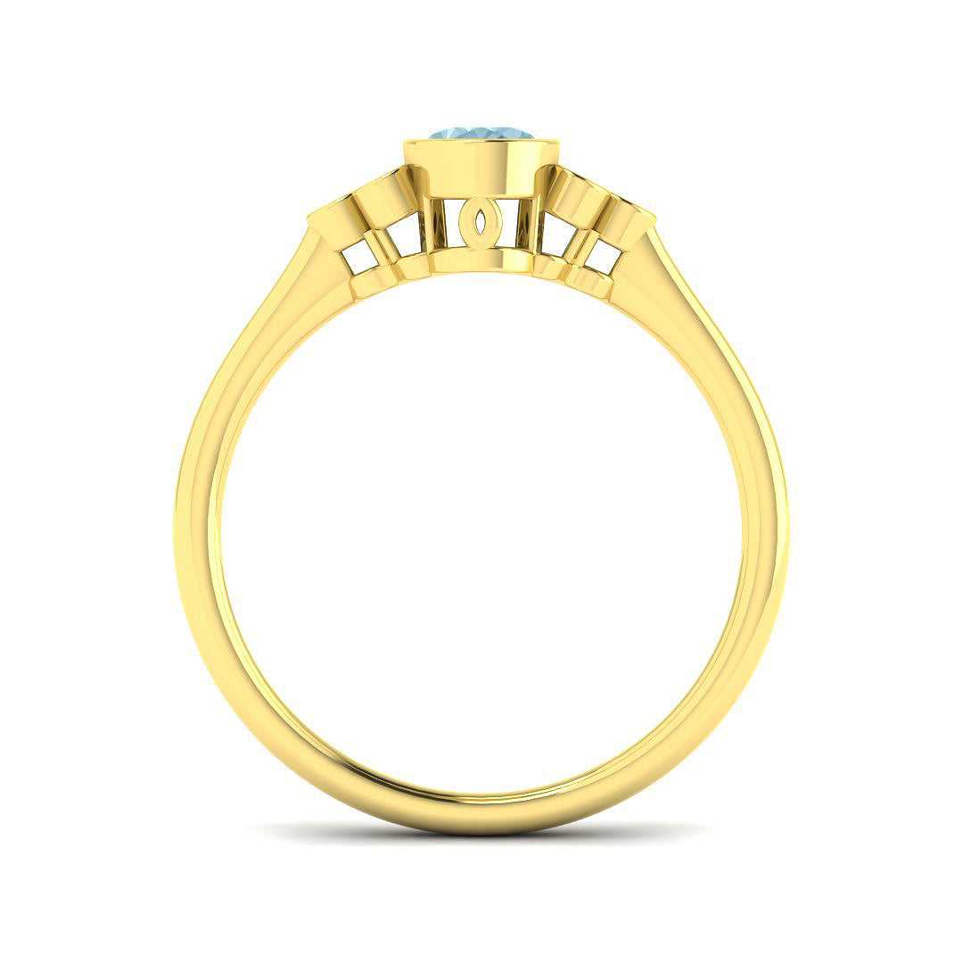 9ct Yellow Gold 0.46ct Aquamarine Ring
