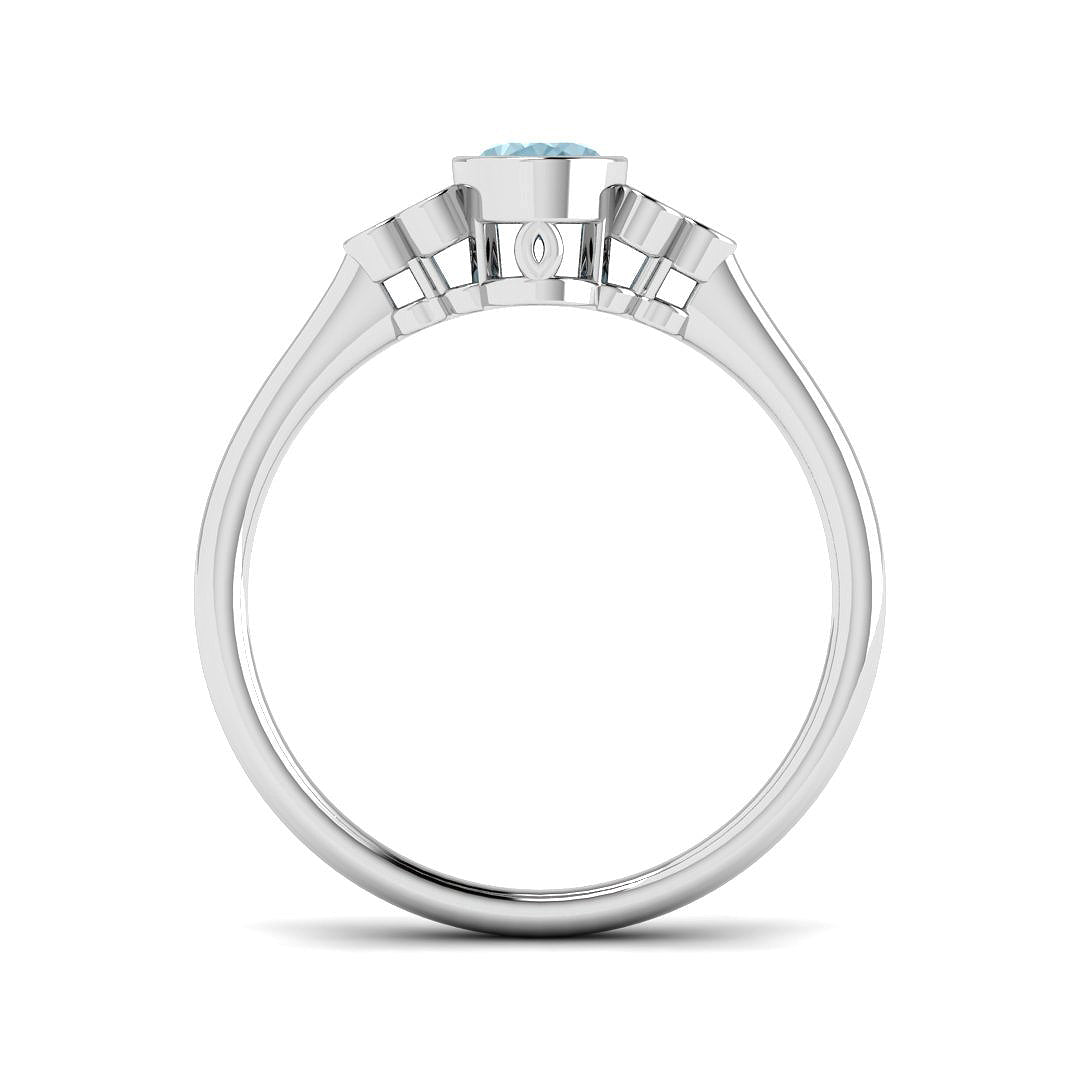 9ct White Gold 0.46ct Aquamarine Ring
