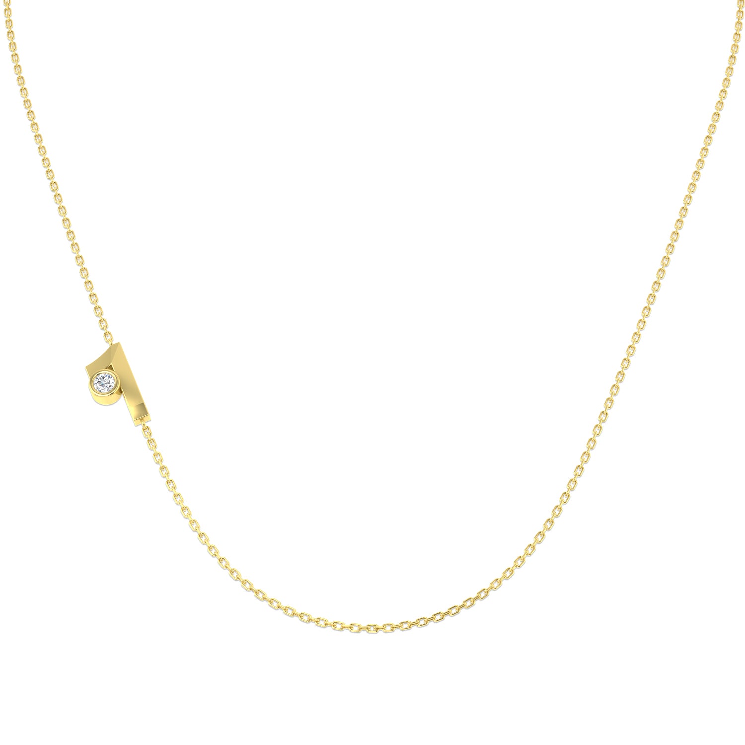 9ct Yellow Gold 0.07ct Laboratory Grown CVD Necklace