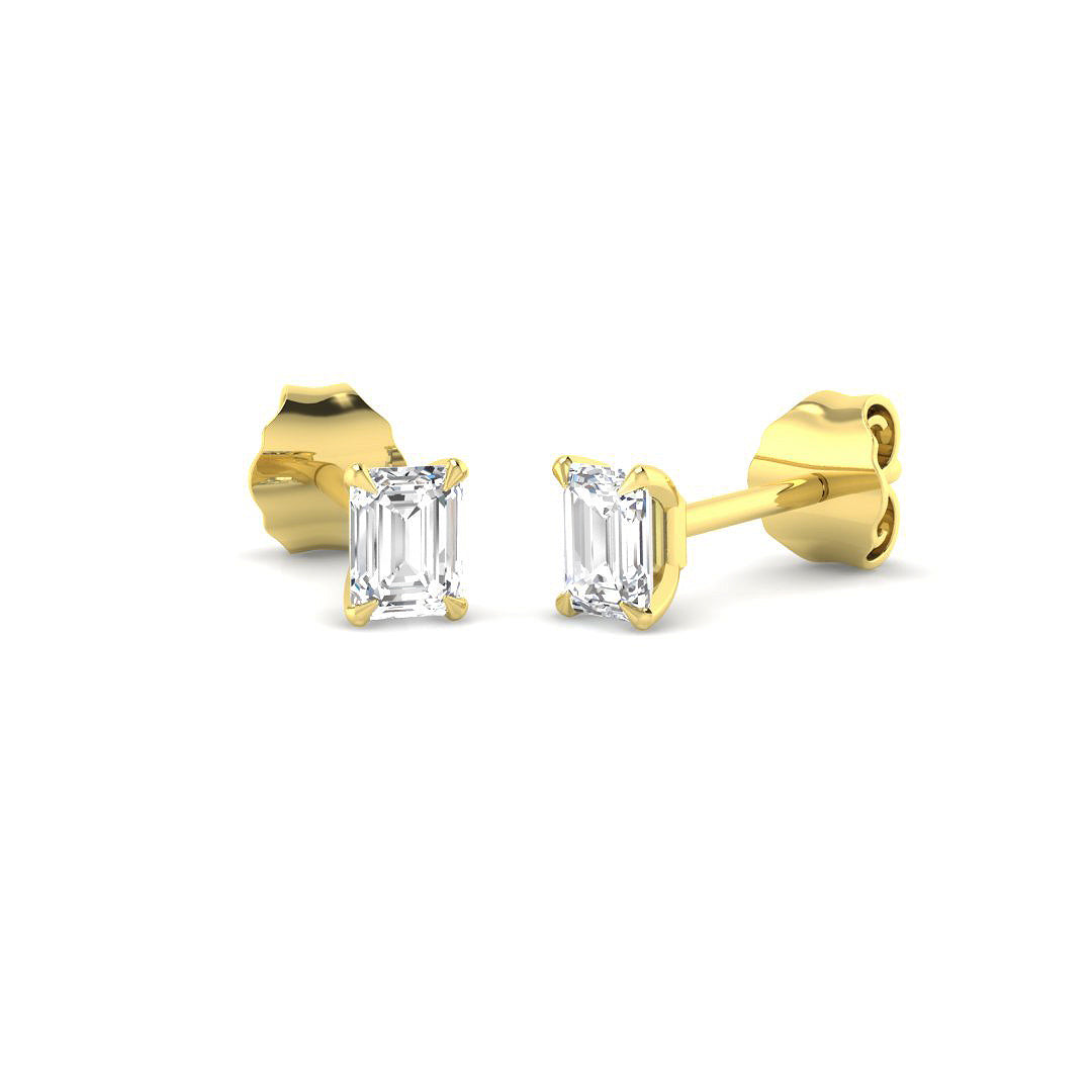 9ct Yellow Gold 0.45ct Laboratory Grown CVD Earrings