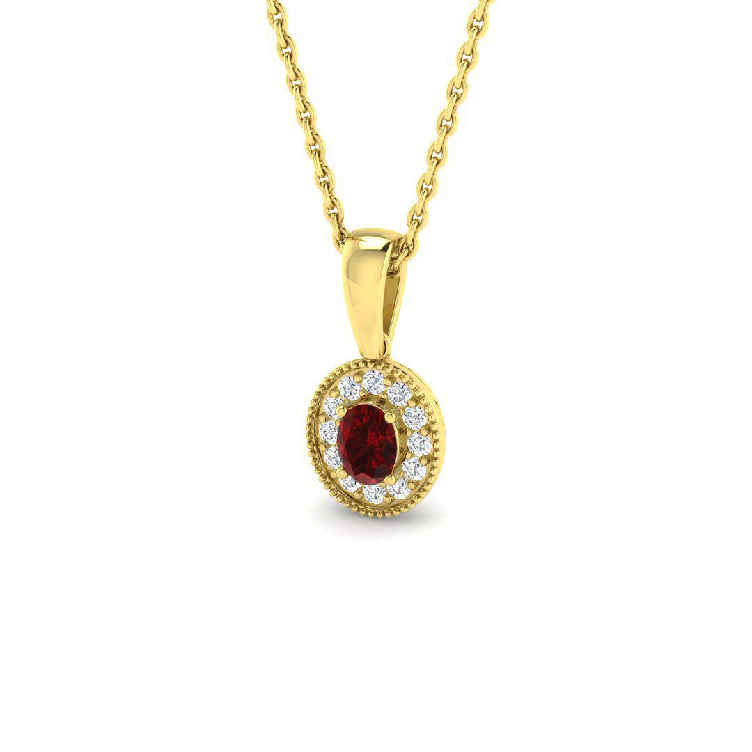 9ct Yellow Gold 0.27ct Ruby Pendant