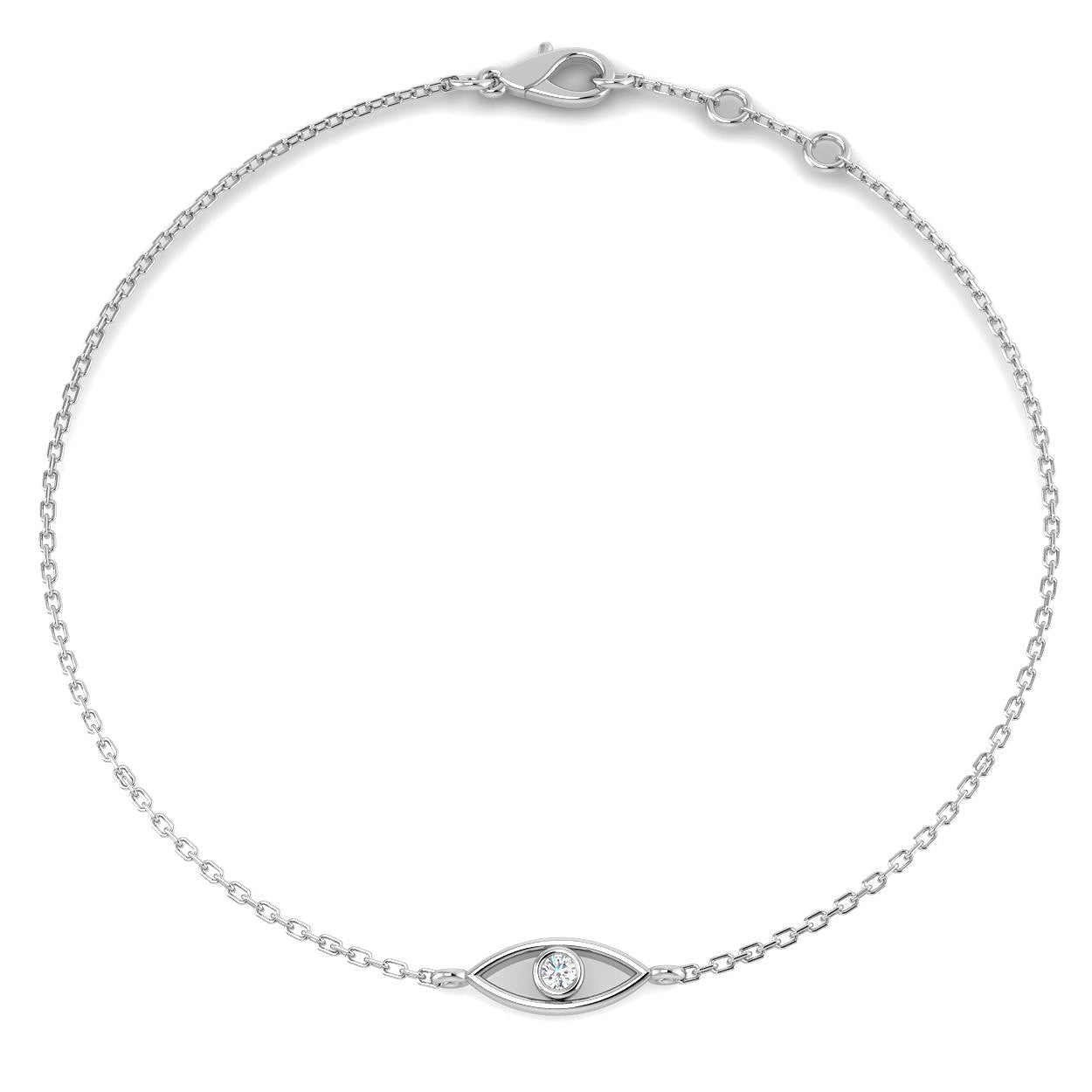 9ct White Gold 0.03ct Laboratory Grown CVD Bracelet