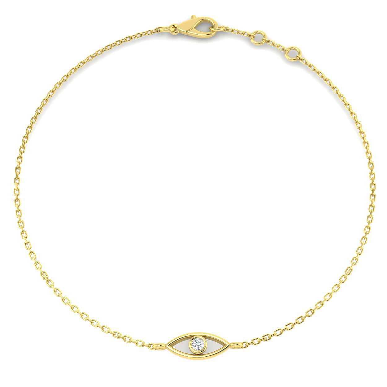 9ct Yellow Gold 0.03ct Laboratory Grown CVD Bracelet