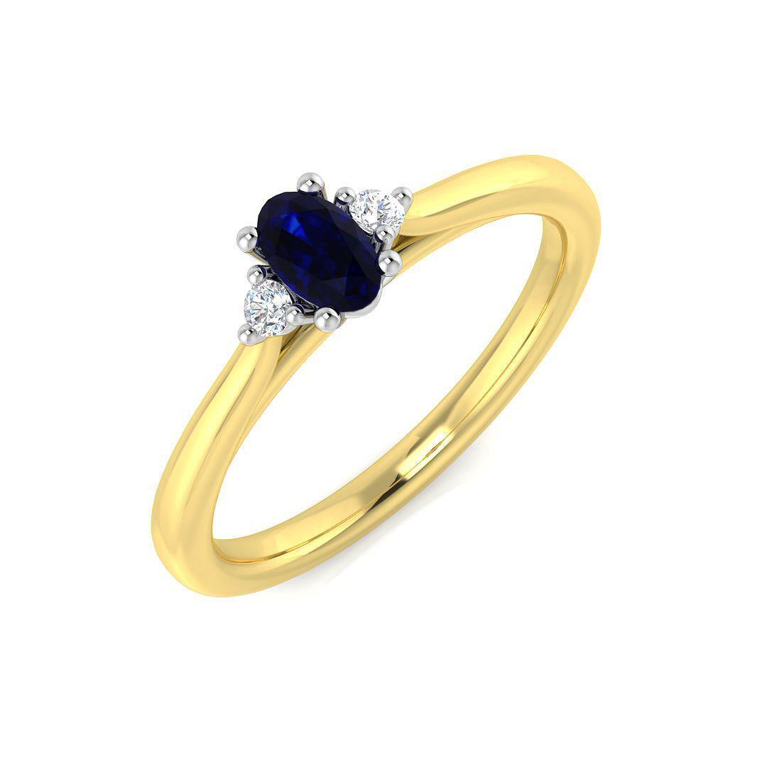 9ct Yellow Gold 0.35ct Blue Sapphire Ring