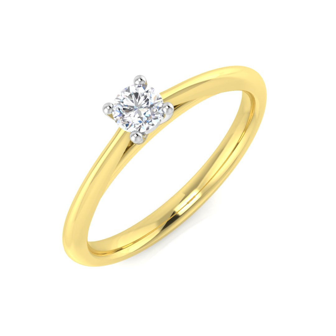 9ct Two-Tone Gold 0.12ct J SI1 Diamond Ring