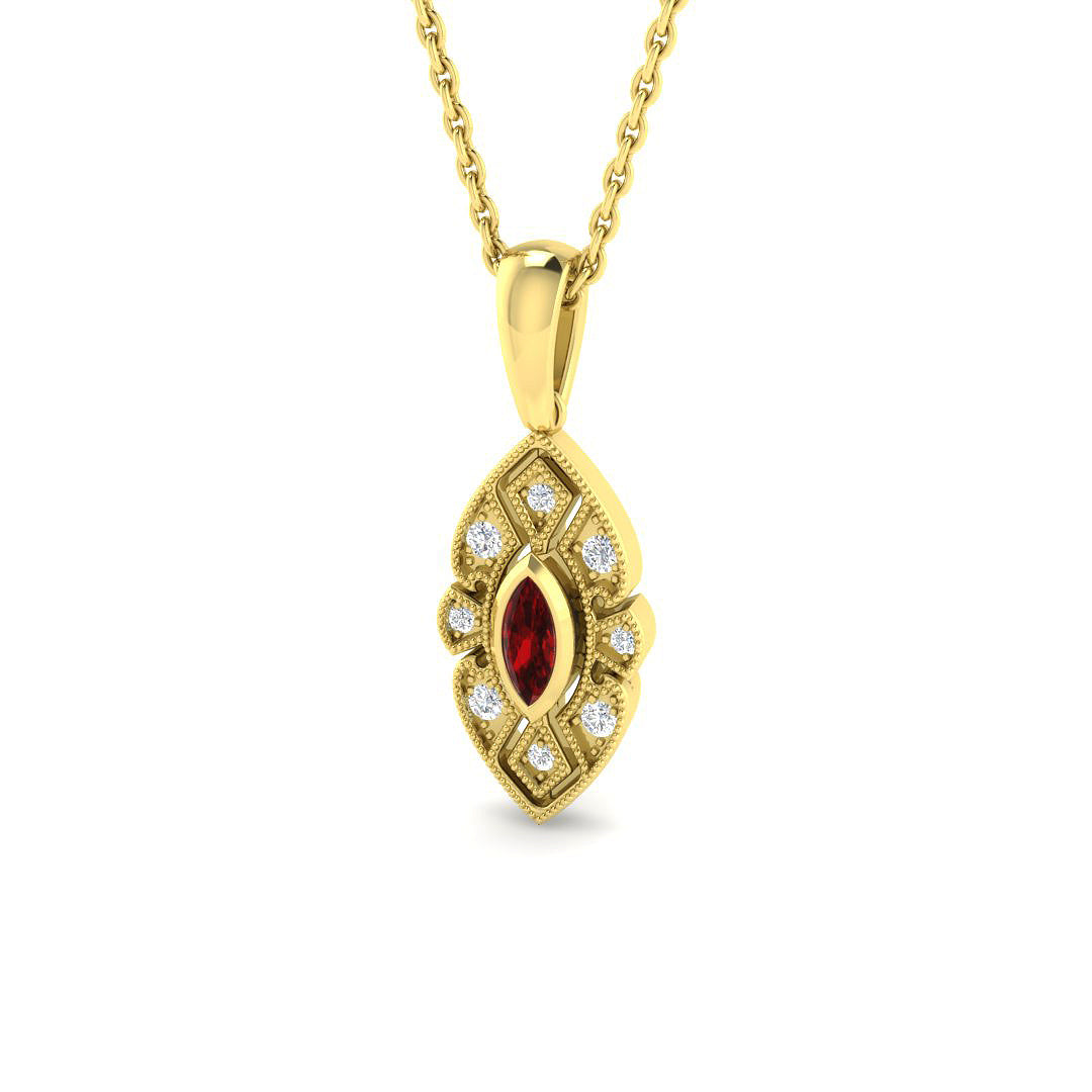 9ct Yellow Gold 0.17ct Ruby Pendant