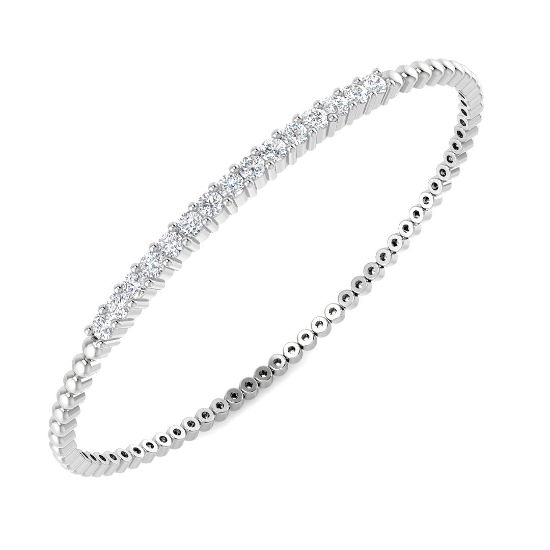 9ct White Gold 1.05ct Laboratory Grown CVD Bangle