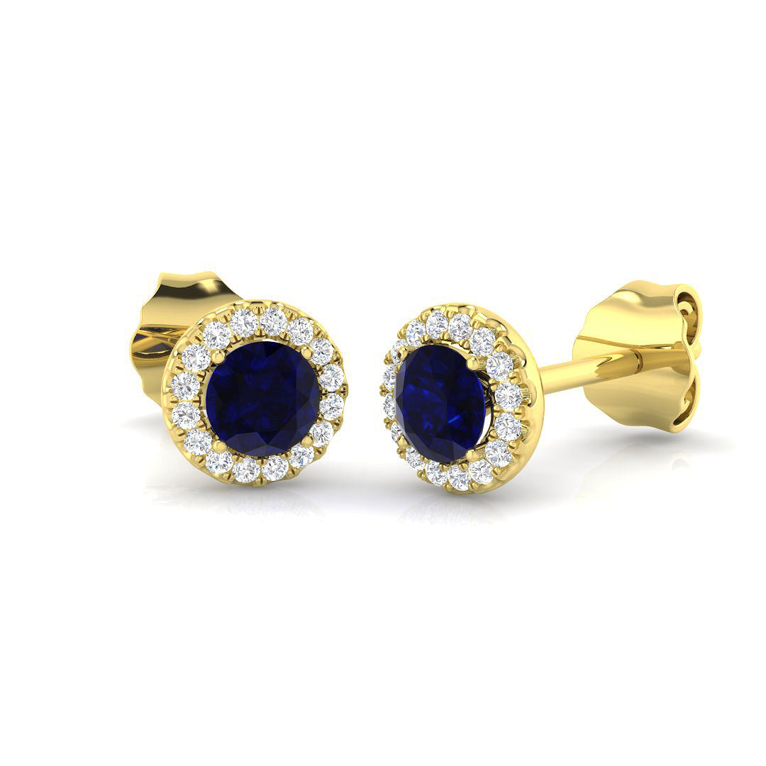 9ct Yellow Gold 0.53ct Blue Sapphire Earrings