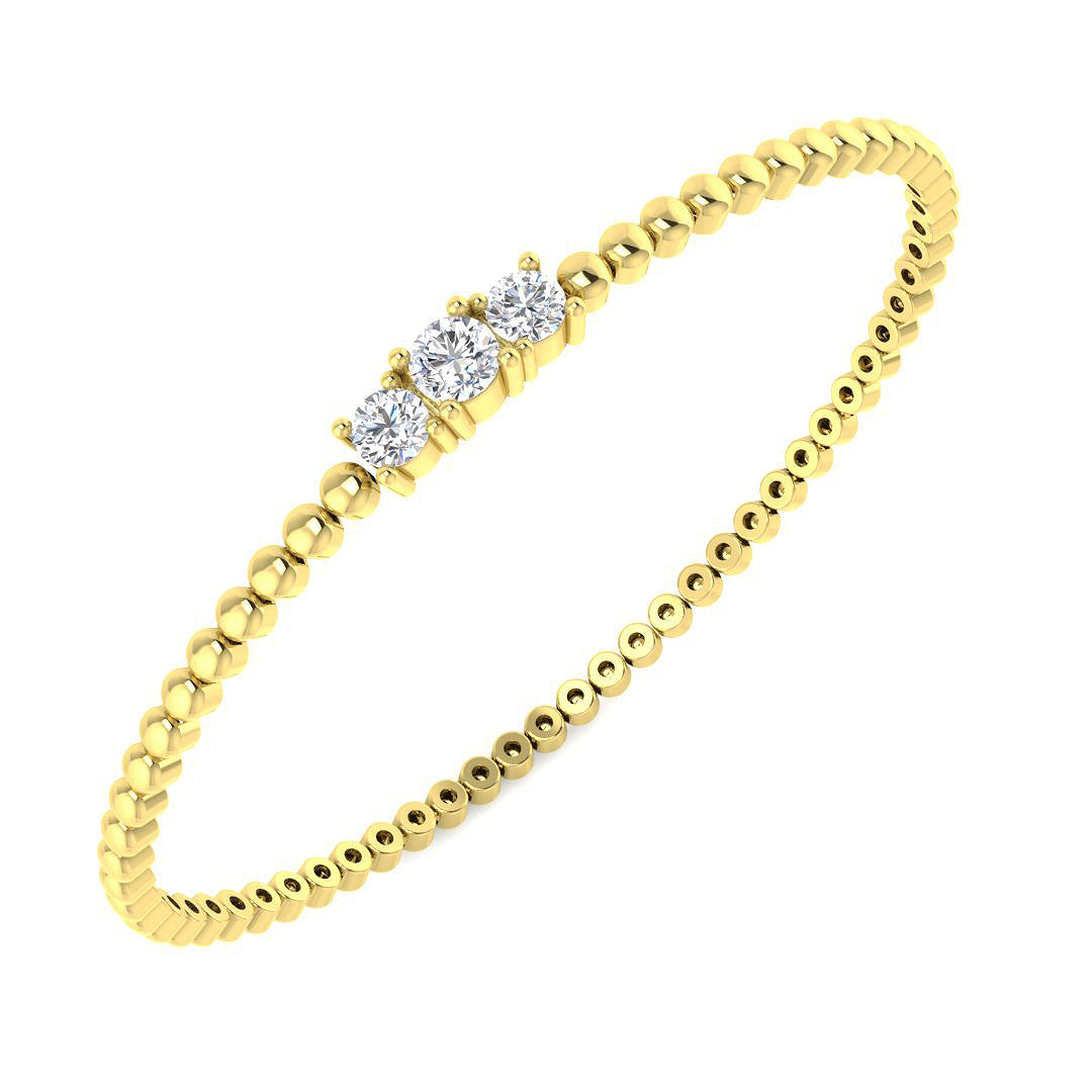 9ct Yellow Gold 0.85ct Laboratory Grown CVD Bangle