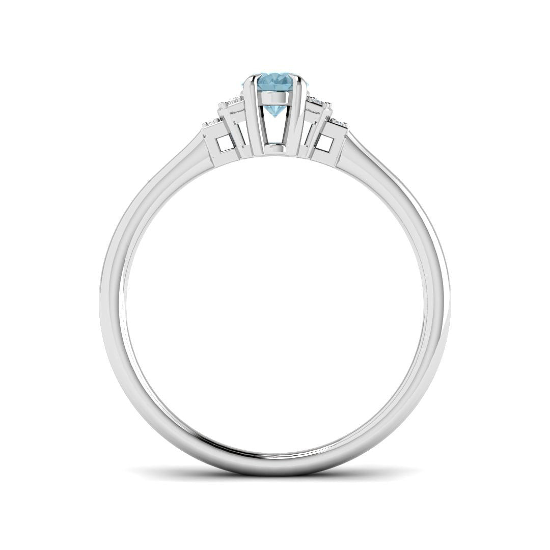 9ct White Gold 0.48ct Aquamarine Ring
