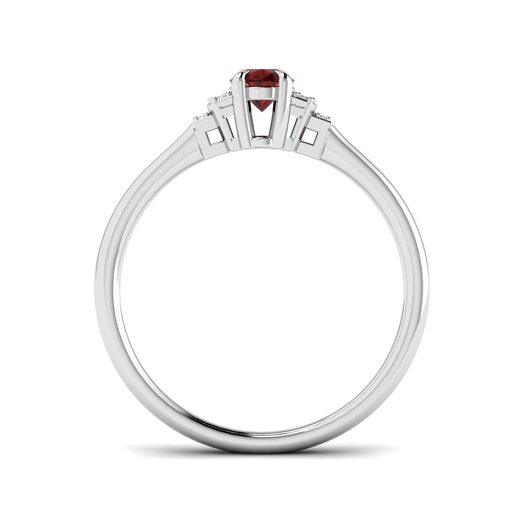 9ct White Gold 0.49ct Ruby Ring