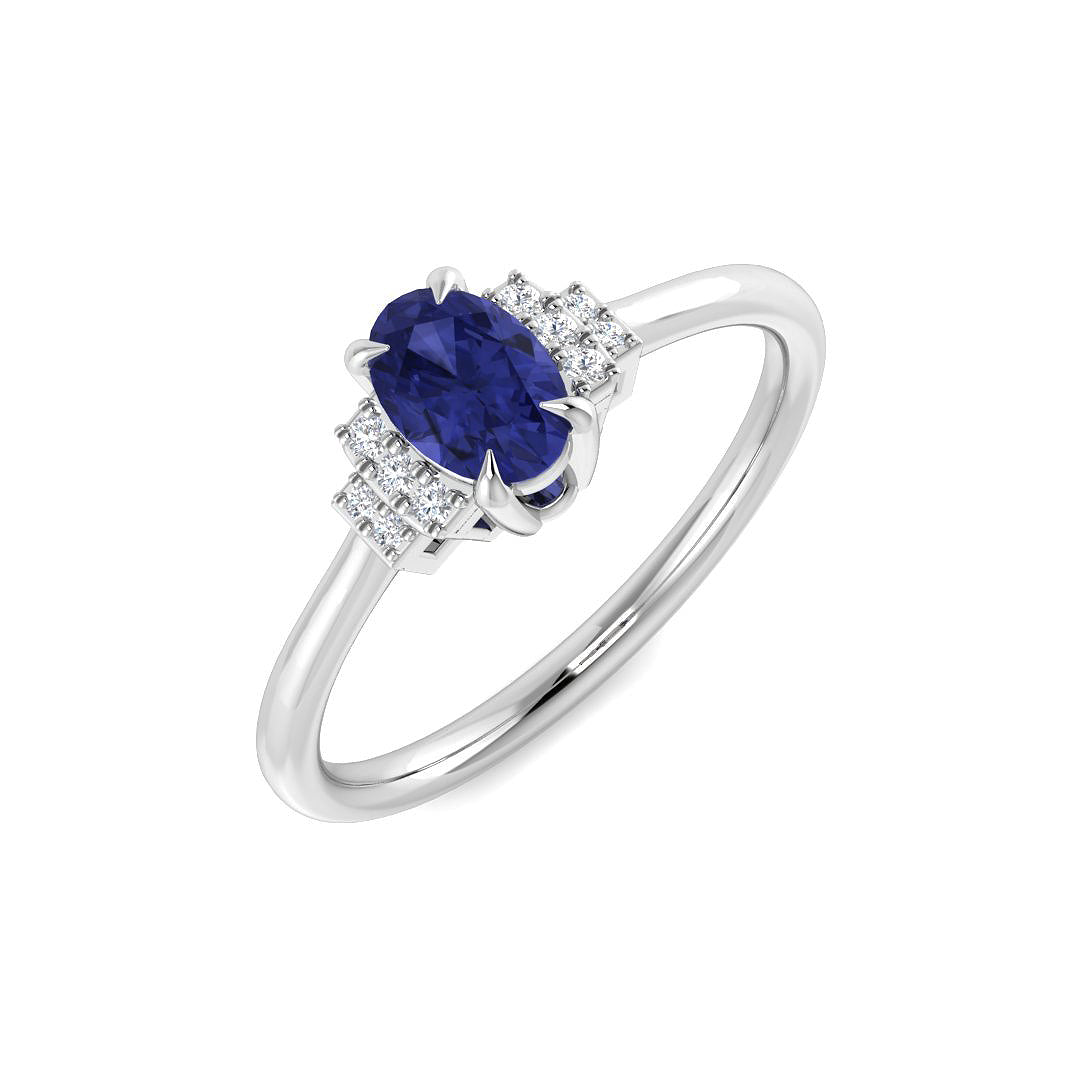9ct White Gold 0.54ct Tanzanite Ring
