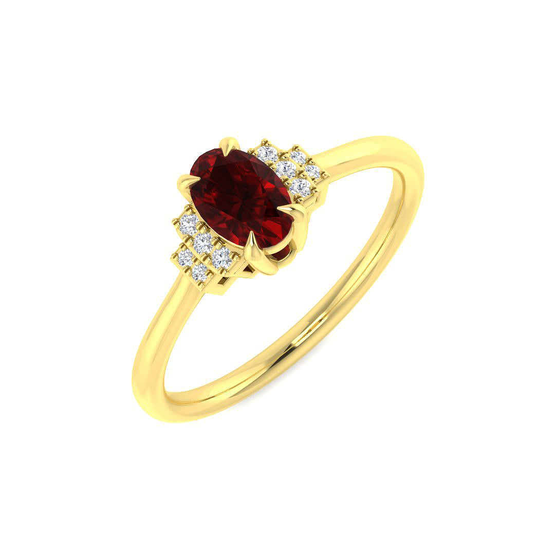 9ct Yellow Gold 0.49ct Ruby Ring