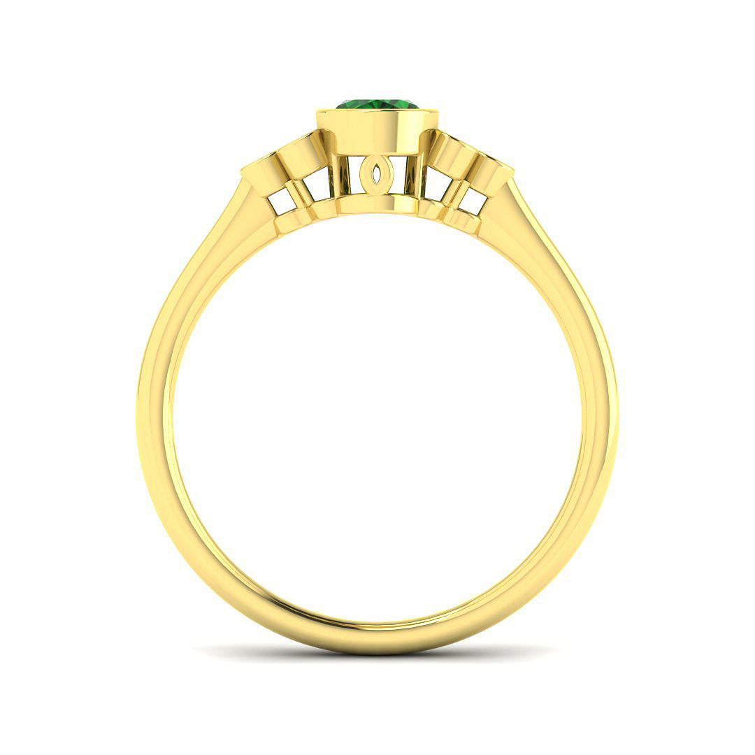 9ct Yellow Gold 0.31ct Emerald Ring