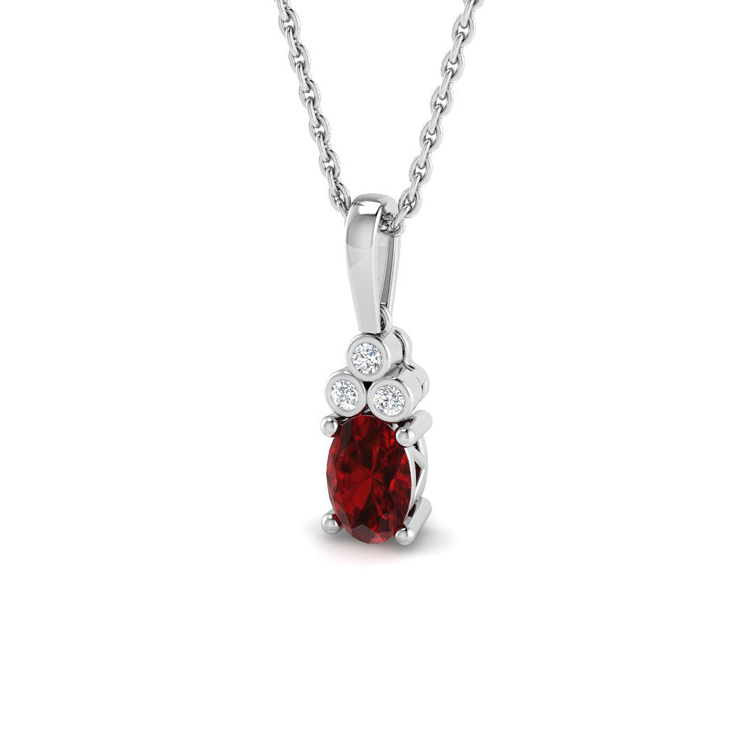 9ct White Gold 0.63ct Ruby Pendant