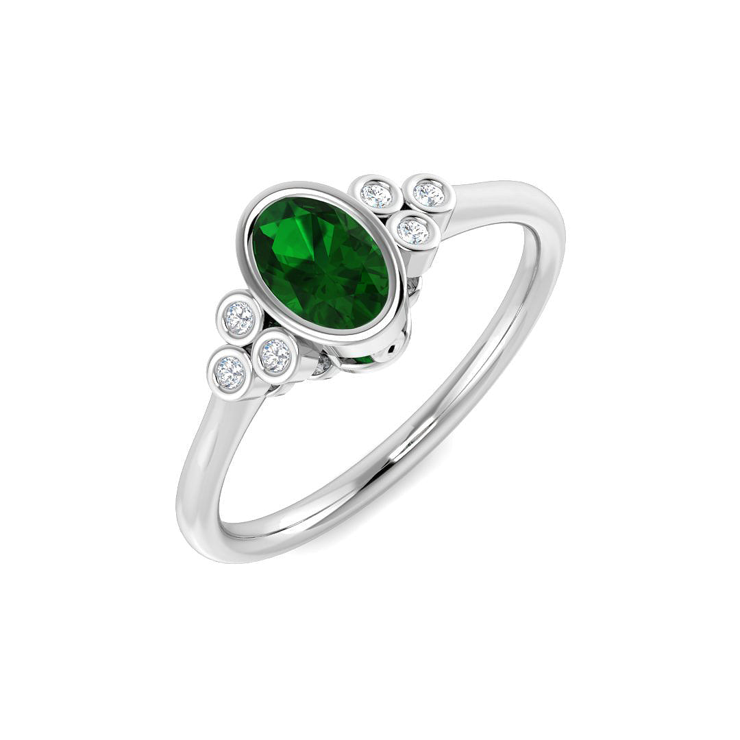 9ct White Gold 0.31ct Emerald Ring