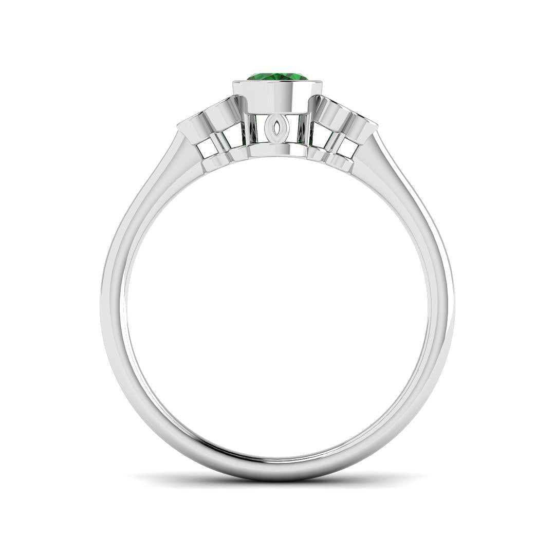 9ct White Gold 0.31ct Emerald Ring