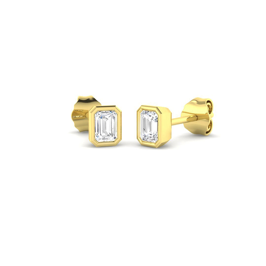 9ct Yellow Gold 0.50ct Laboratory Grown CVD Earrings
