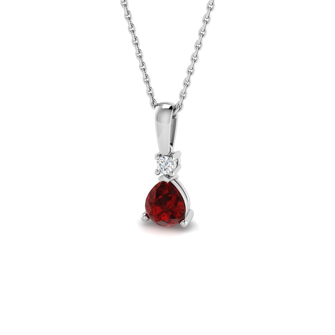 9ct White Gold 0.93ct Ruby Pendant
