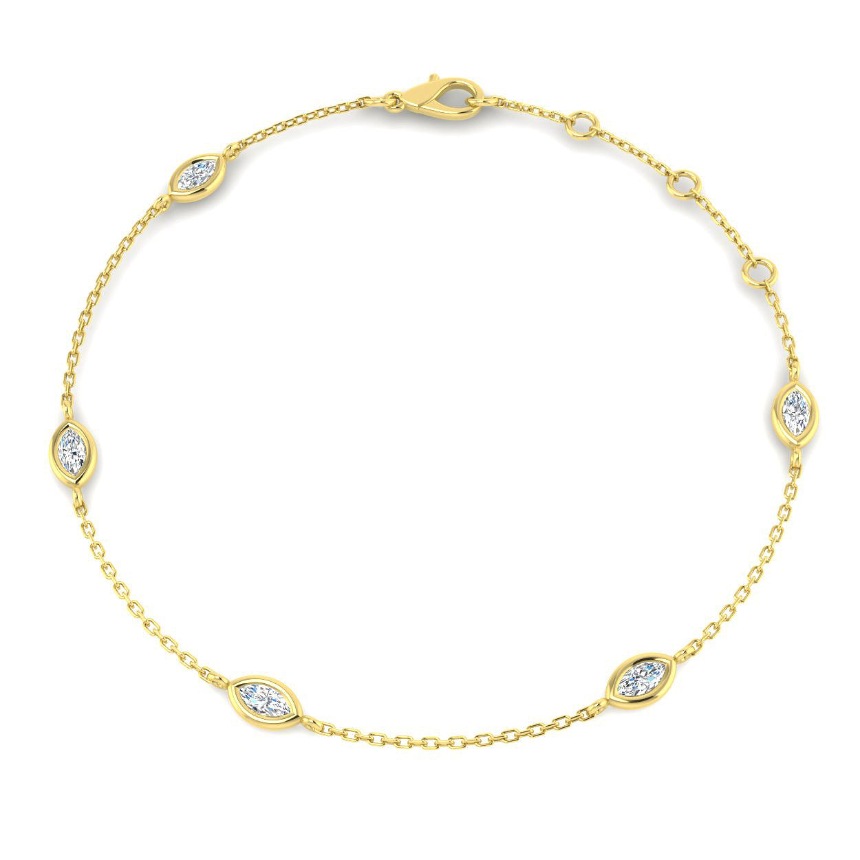 9ct Yellow Gold 0.40ct Laboratory Grown CVD Bracelet