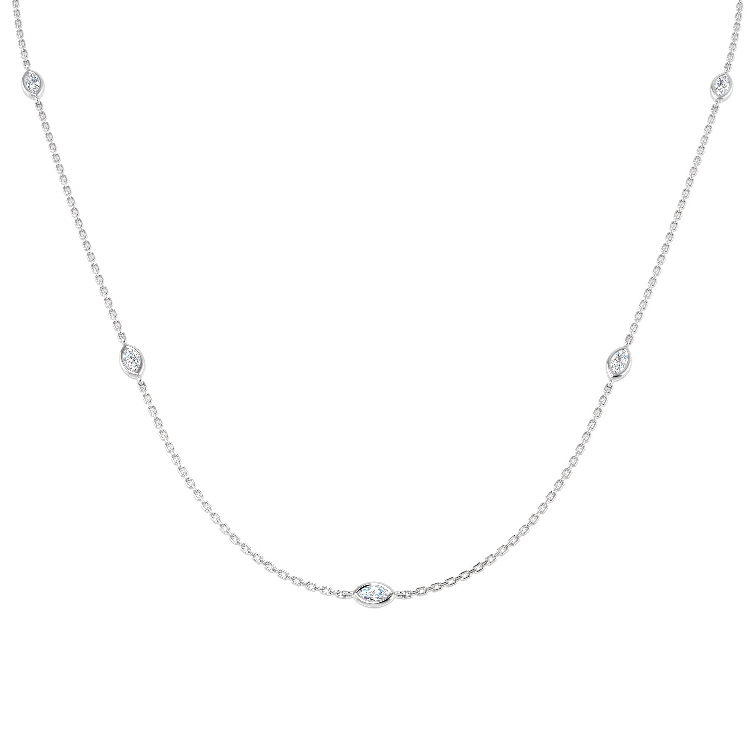 9ct White Gold 0.41ct Laboratory Grown CVD Necklace