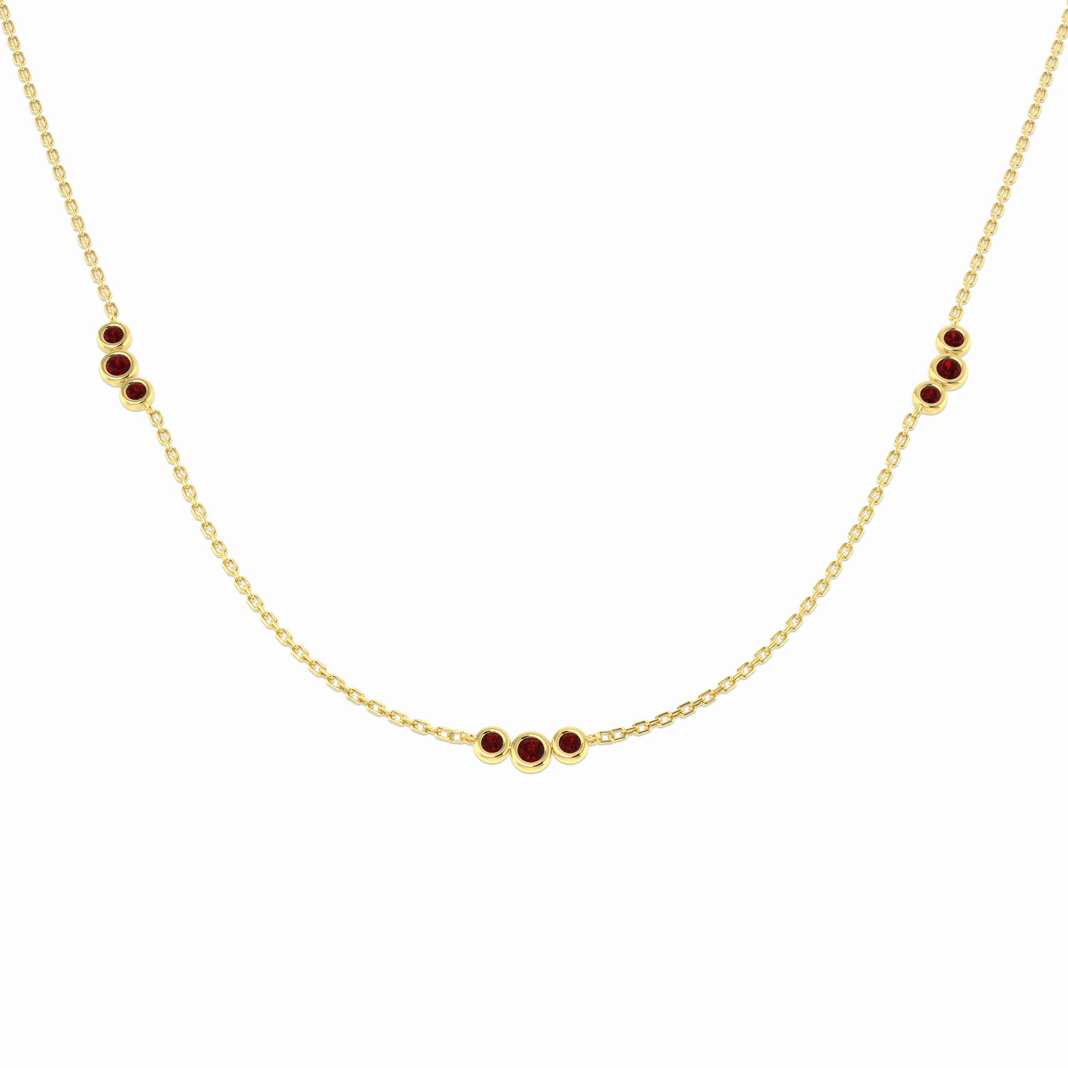9ct Yellow Gold 0.69ct Ruby Necklace