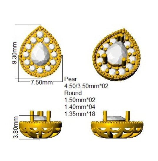 9ct Yellow Gold 0.88ct Blue Sapphire Earrings