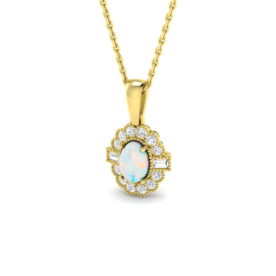 9ct Yellow Gold 0.49ct Opal Pendant