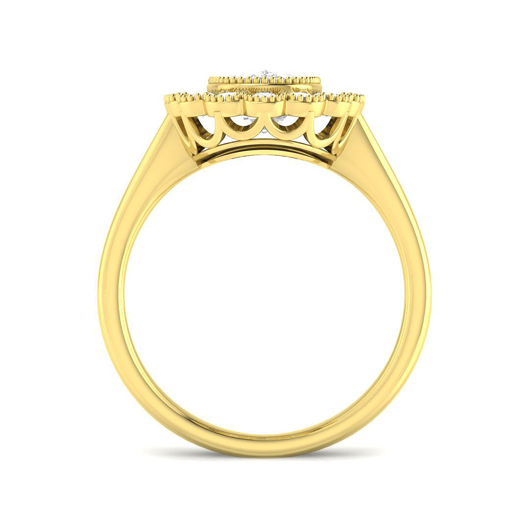 9ct Yellow Gold 2.64ct E VS1 Laboratory Grown Cvd Old Cut Ring