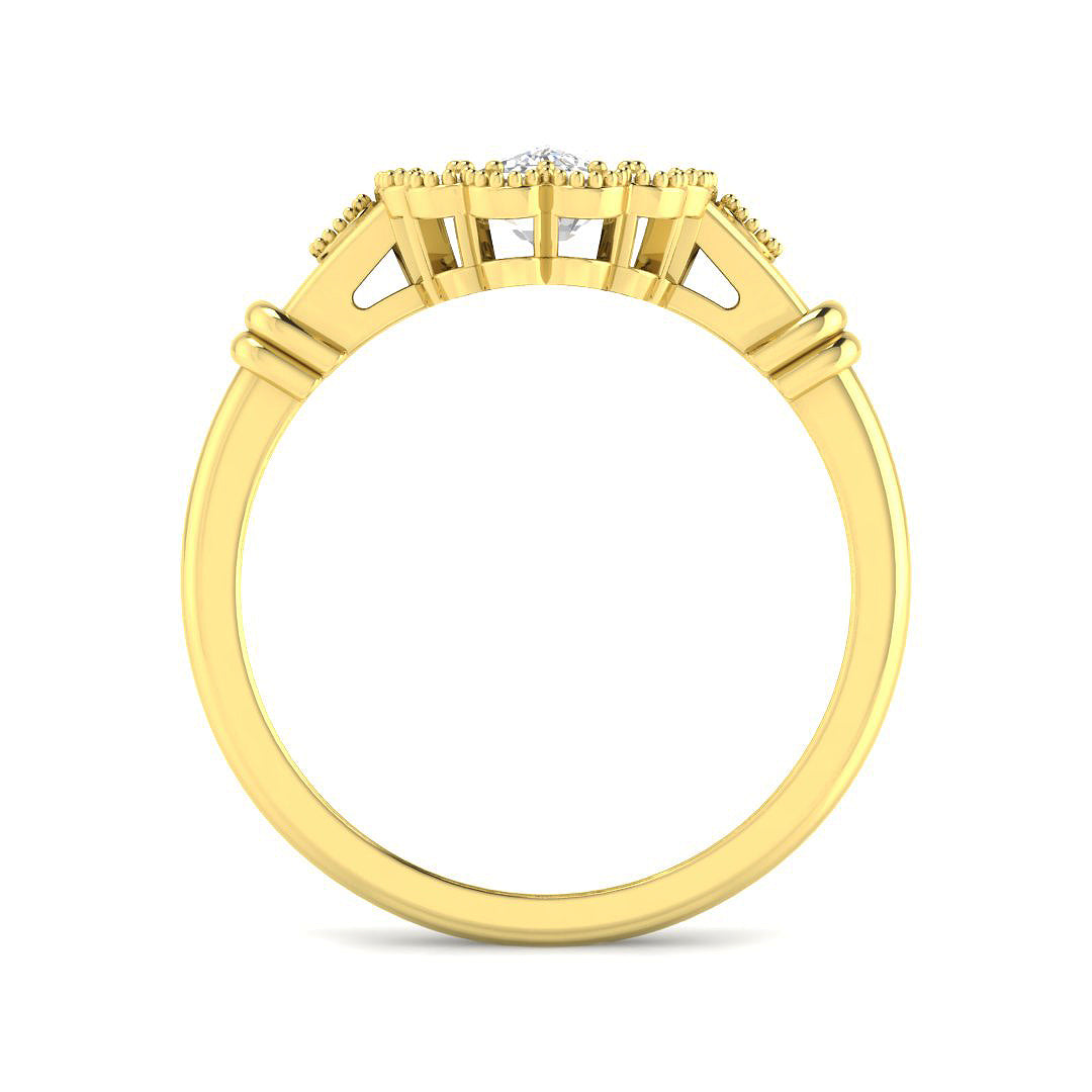 9ct Yellow Gold 1.45ct D VS1 Laboratory Grown Cvd Old Cut Ring