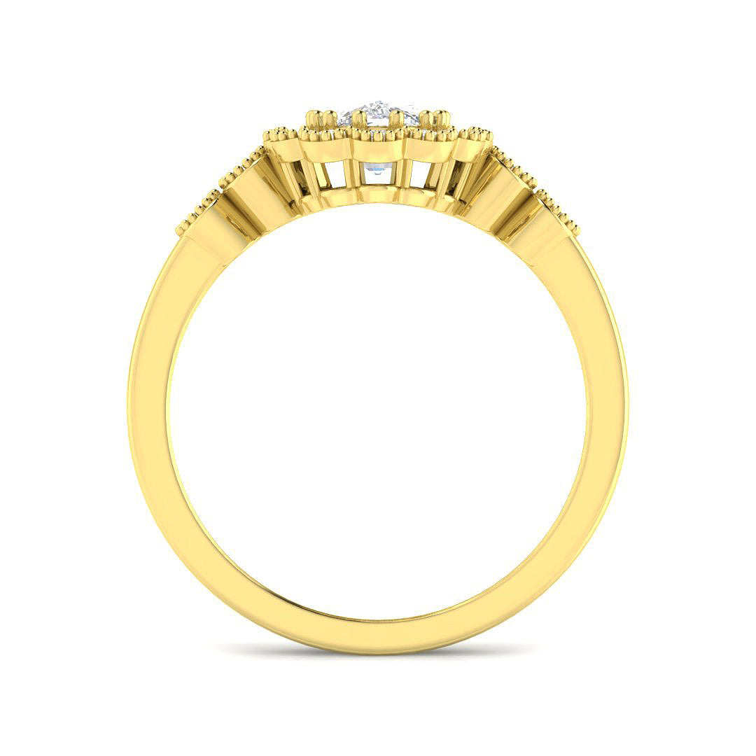 9ct Yellow Gold 1.50ct D VVS1 Laboratory Grown CVD Ring