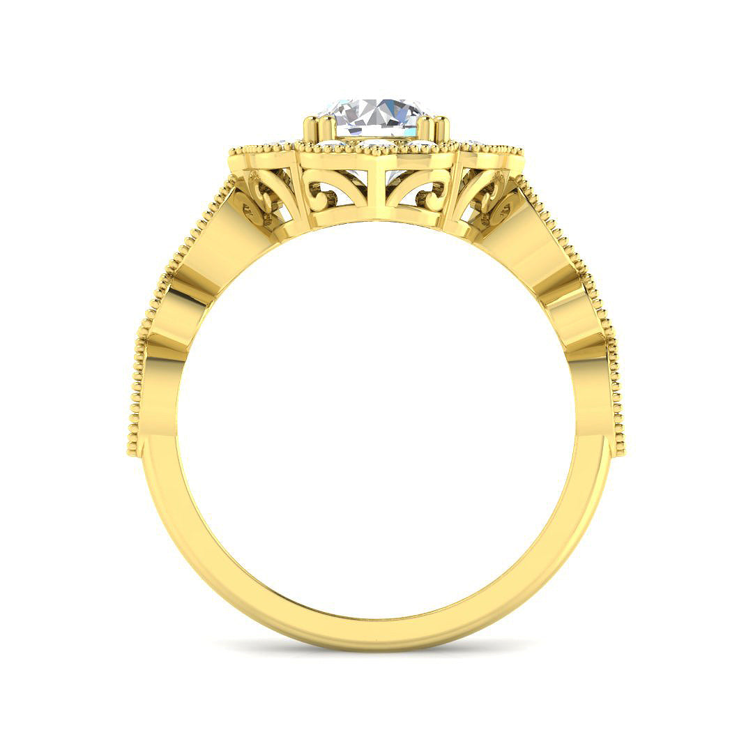 9ct Yellow Gold 1.56ct E VVS2 Laboratory Grown Cvd Old Cut Ring