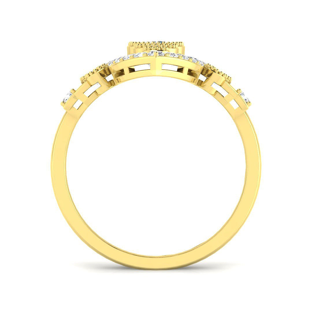 9ct Yellow Gold 1.17ct Laboratory Grown Cvd Old Cut Ring
